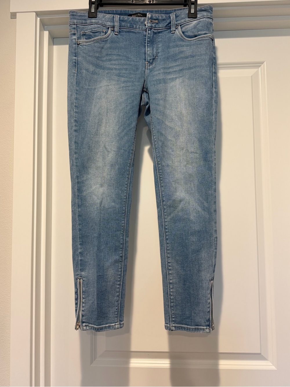 White House Black Market Light Blue Ankle Zip Jeans